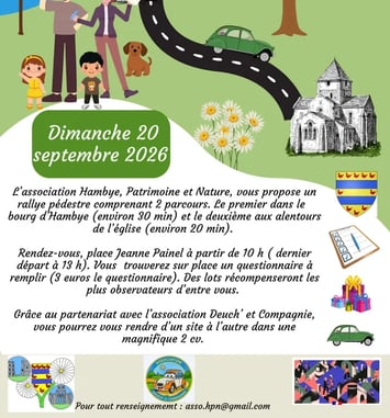 Rallye pédestre, découverte du patrimoine local de manière ludique et pédagogique