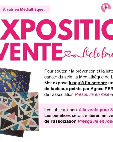 Exposition-vente de tableaux Presqu'île en rose