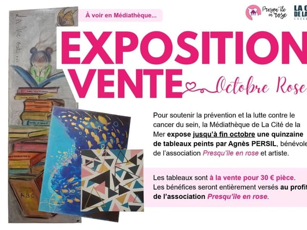 Exposition-vente de tableaux Presqu'île en rose