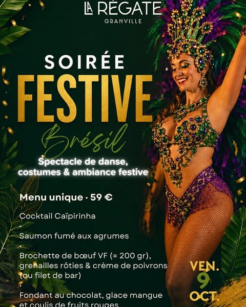 Soirée spectacle Brésil au restaurant la Régate