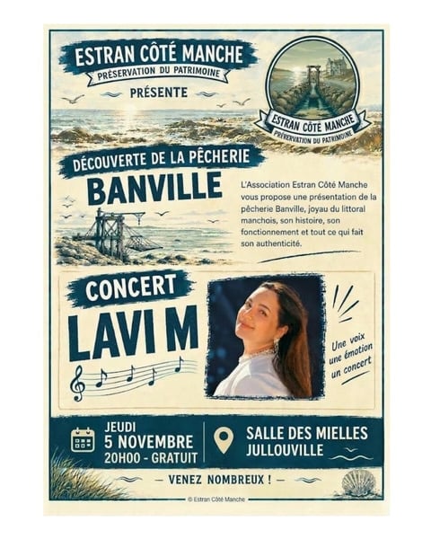 Soirée découverte de la pêcherie Banville et concert de Lavi M